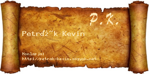 Petrák Kevin névjegykártya